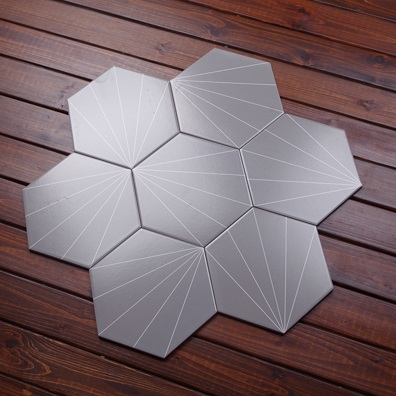 北欧几何六角砖地砖射线背景墙黑白灰瓷砖厨卫防滑地砖花砖壹德壹视频