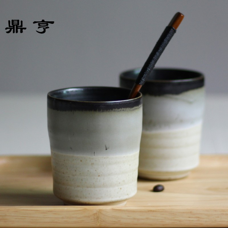 鼎亨复古创意陶瓷杯子个性简约马克杯加厚家用茶杯带盖勺喝水杯子