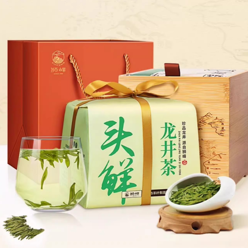 2025新茶上市狮峰牌优品明前龙井茶头采特级头鲜春茶绿茶叶竹盒250g