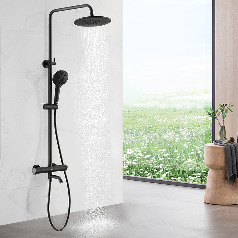 箭牌卫浴官方家用黑色全铜恒温升降淋浴花洒套装喷头amg13sh847h/amg