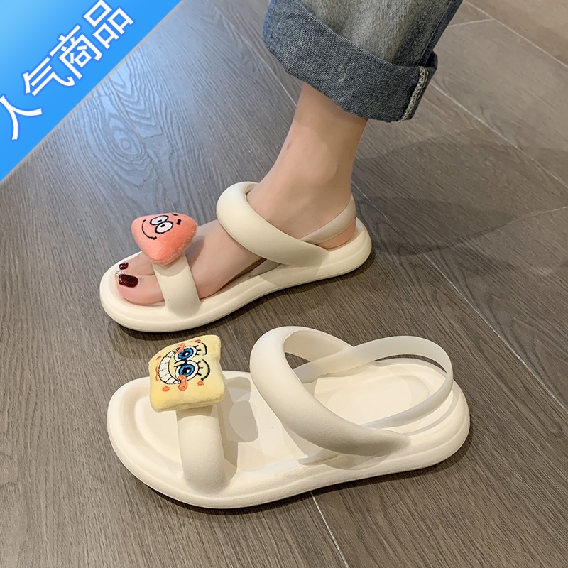 SUNTEK凉鞋女夏季百搭2023年新款卡通仙女风配裙子法式罗马凉鞋厚底高清大图