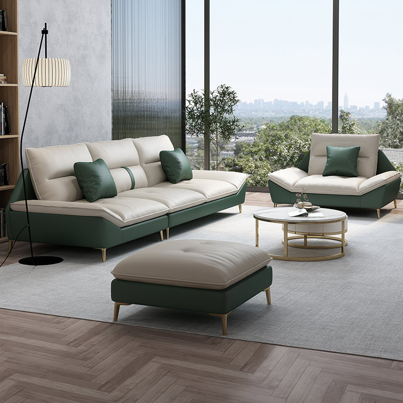 梵宜意式极简布艺沙发北欧现代客厅简约拼色免洗科技布沙发组合