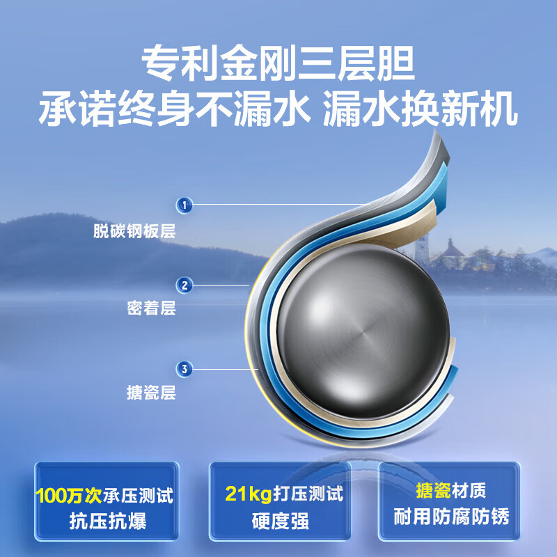 海尔(Haier)[HC3新]40升电热水器 金刚搪瓷胆 国家补贴15% 租房优选大水量 2200W速热家用储水式高清大图