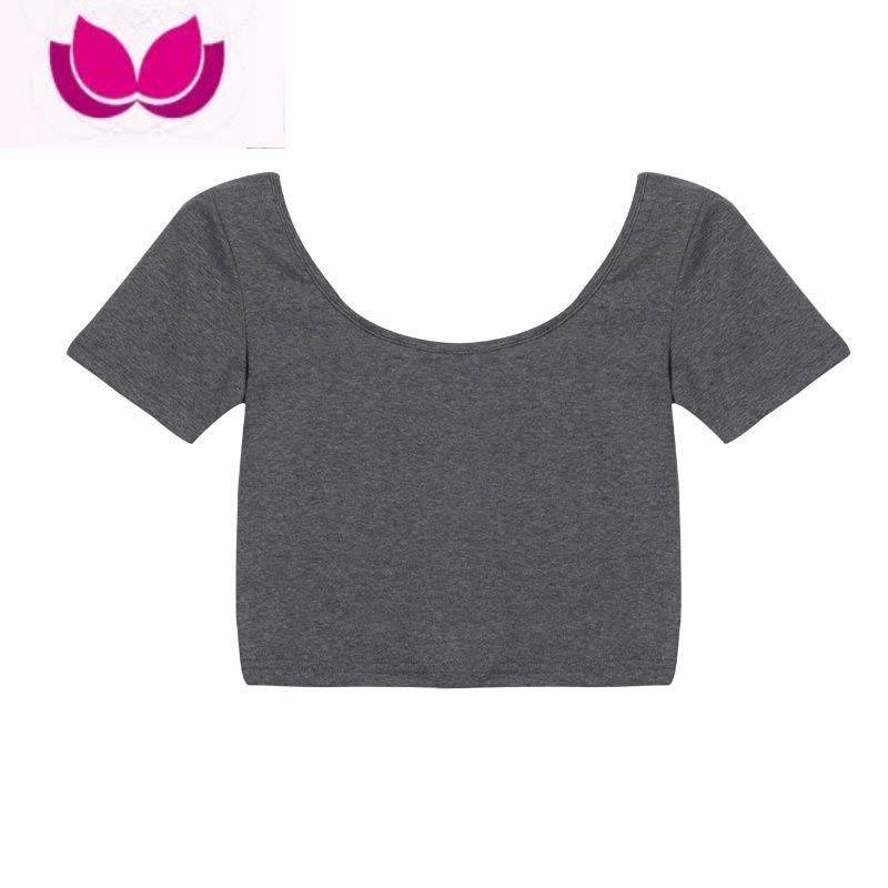 七斓ins方领内搭短款bm打底衫上衣女夏季2022新款黑色百搭修身短袖T恤图片