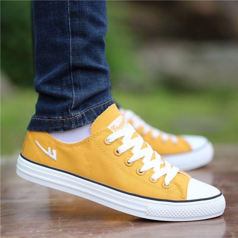 warrior回力回力男鞋春季新款男士帆布鞋潮流透气耐磨休闲鞋卡其色