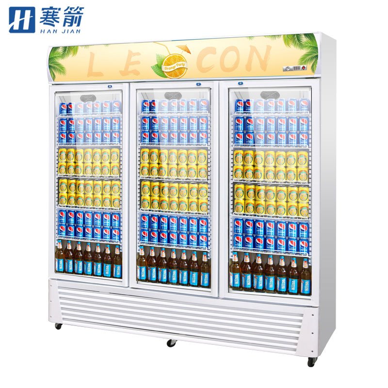 寒箭 展示柜冷藏商用冷柜饮料柜商用冰柜大小超市冰箱啤酒柜冷藏柜立式水果保鲜柜三门直冷下机组