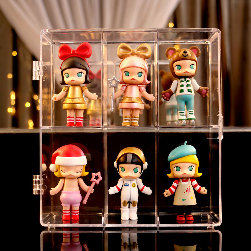 手办收纳盒亚克力多层格子防尘柜模型茉莉盲盒泡泡玛特娃娃展示架