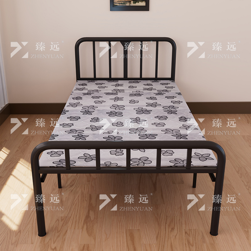 臻远 ZY4052516 钢木床简易折叠床单人床四折 宽1.5米银彩 1张高清大图