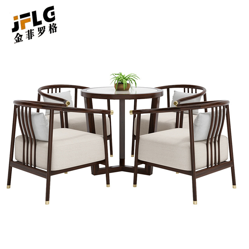 金菲罗格新中式洽谈接待桌椅大堂会客桌椅高清大图