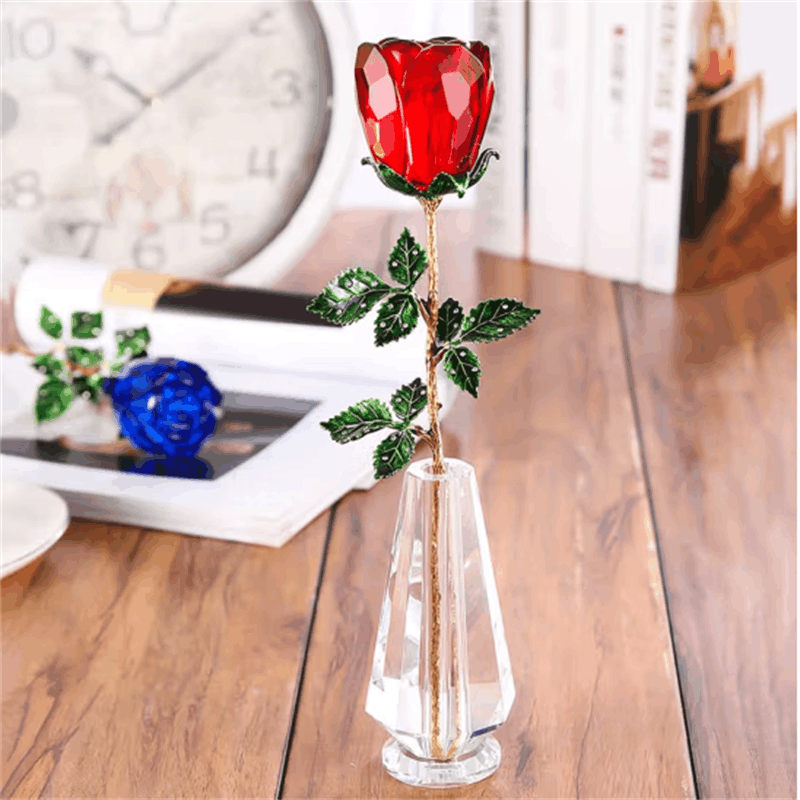 HD 致敬教师节炬献水晶玫瑰礼品花束材料 棱珠玫瑰大红色1份(可做3朵)图片