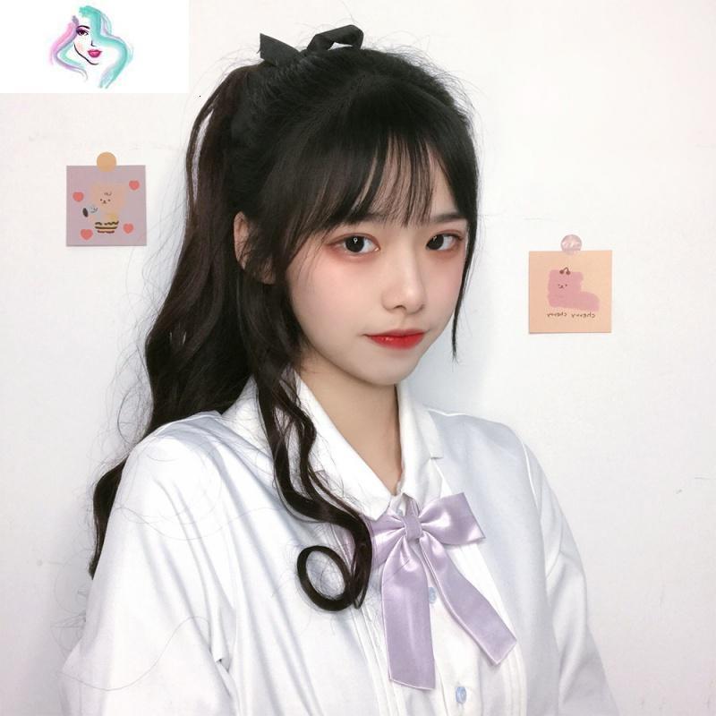 马尾假发女长发抓夹式长卷发浪网红高马尾绑带式梨花马尾辫子 你那么