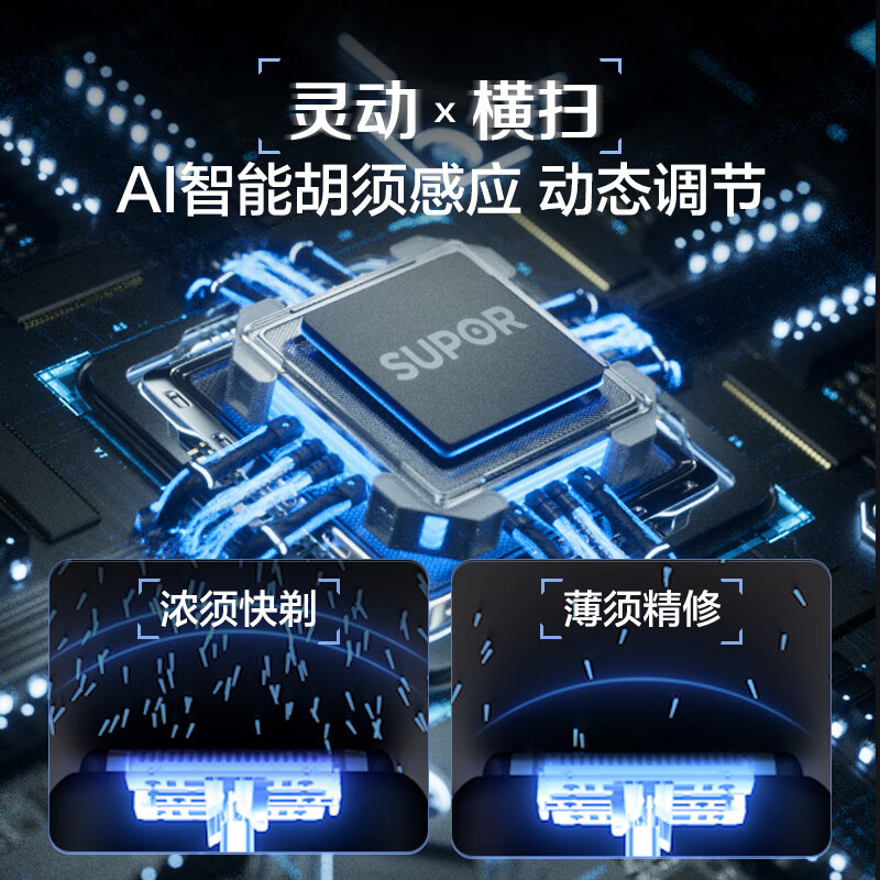 苏泊尔（SUPOR）ZMD安心系列 AI 智感提速动态调节超长待机合金机身剃须刀EES-W61高清大图