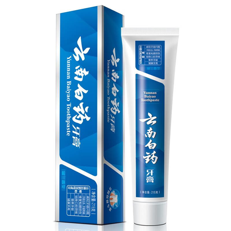 云南白药牙膏留兰215克 留兰香型 白药牙膏 牙膏新老包装随机发货 1支装留兰215g/支 2支/组
