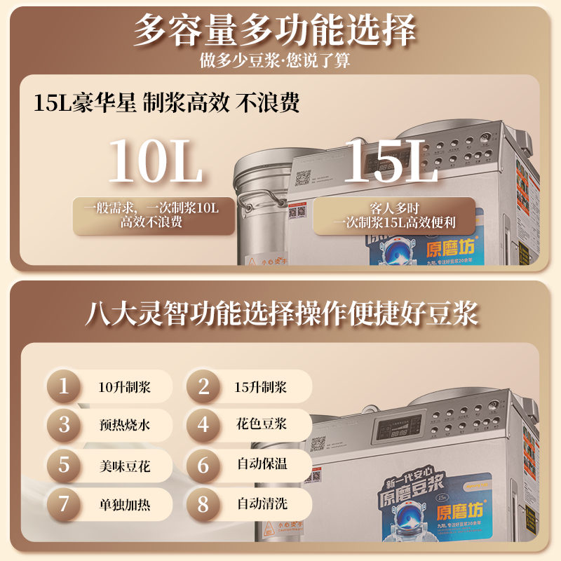 九阳豆浆机商用大容量15升免滤全自动磨浆机酒店餐厅用DCS-150S02高清大图