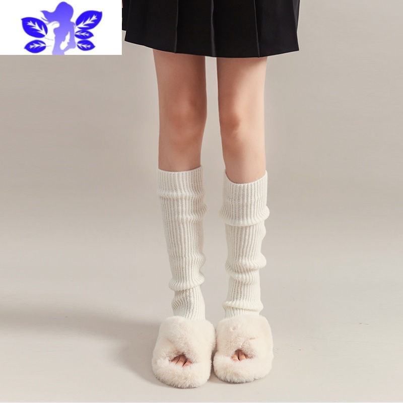 ideamini堆堆袜套女冬辣妹针织白色luolita中筒袜秋冬保暖腿套小腿袜