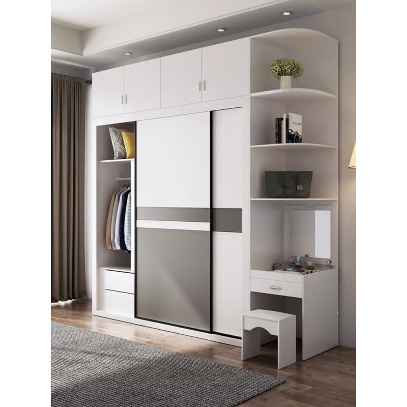 现代简约推拉衣柜经济型组装卧室大衣橱实木质2移衣柜_8_389_174高清大图