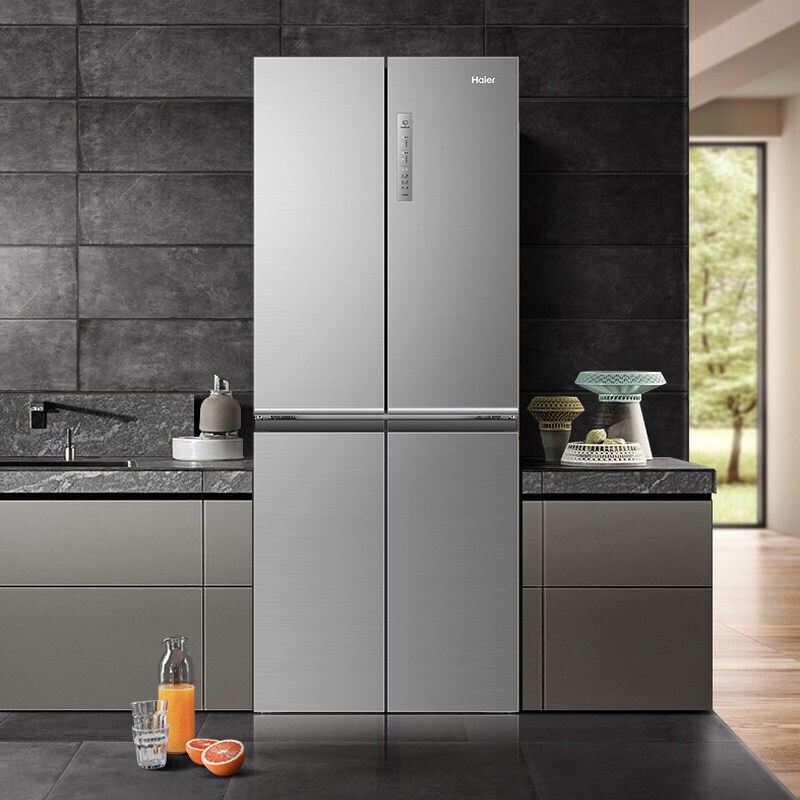 海尔冰箱十字门对开门四开门406升大冰箱风冷无霜超薄家用大容量双