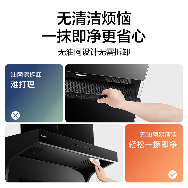 老板(Robam)[星辰系列]抽油烟机顶侧小黑翼双吸三吸 侧吸油烟机25家用大吸力 油烟机20A8S高清大图