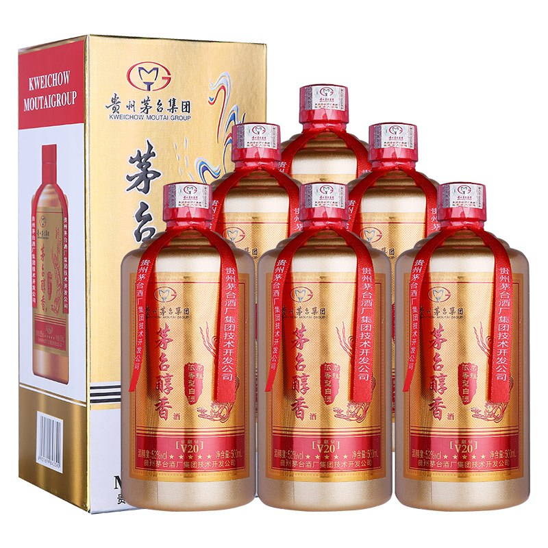 贵州茅台集团 茅台醇香V20珍藏级52度 整箱装500ml*6瓶 柔雅浓香型