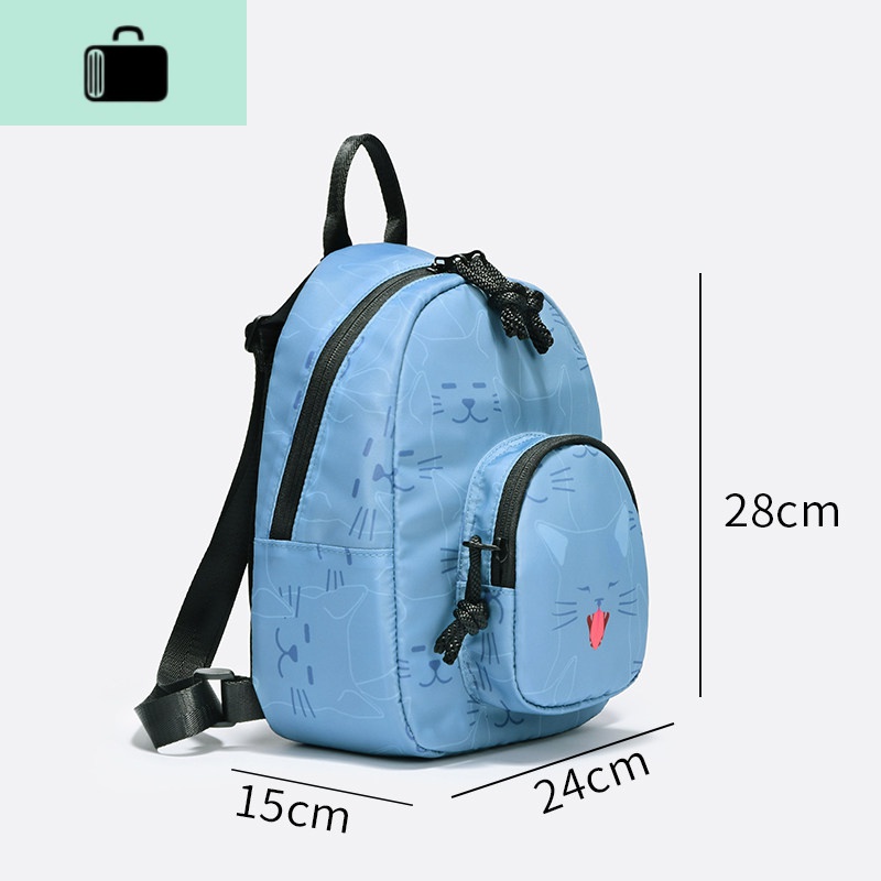 卡通双背包轻游双肩肤双肩男女士轻便户外登山包旅行背包NEW LAKE女士双肩包 蓝色小号
