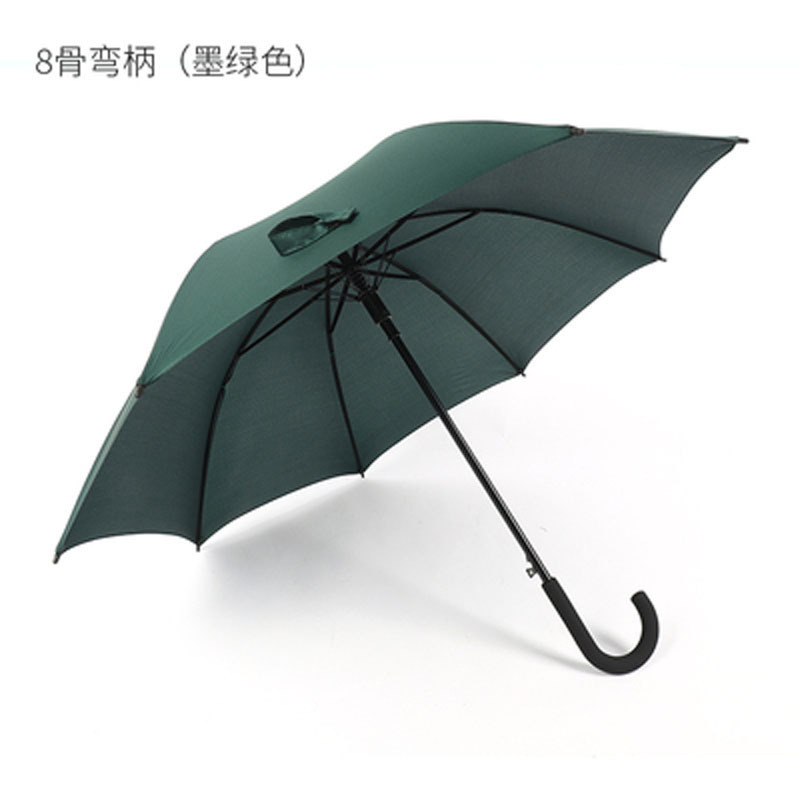 嘉创优品 长柄直杆伞 防风伞 晴雨伞 8K双骨直径 96cm 弯柄 墨绿色