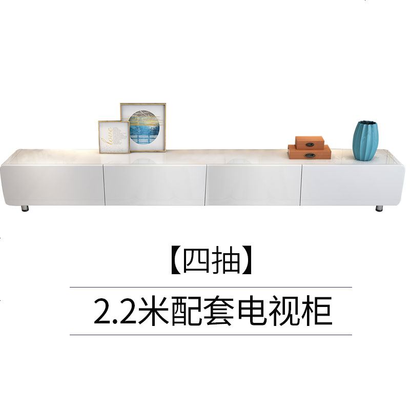 电视柜茶几组合现代简约风格套装白色烤漆地柜小户型客厅省空间