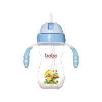 乐儿宝(bobo)一瓶两用PP学饮杯260ML蓝色 适用6个月以上 水杯水壶