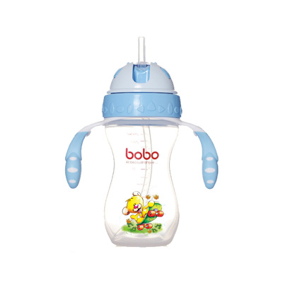 乐儿宝(bobo)一瓶两用PP学饮杯260ML蓝色 适用6个月以上 水杯水壶