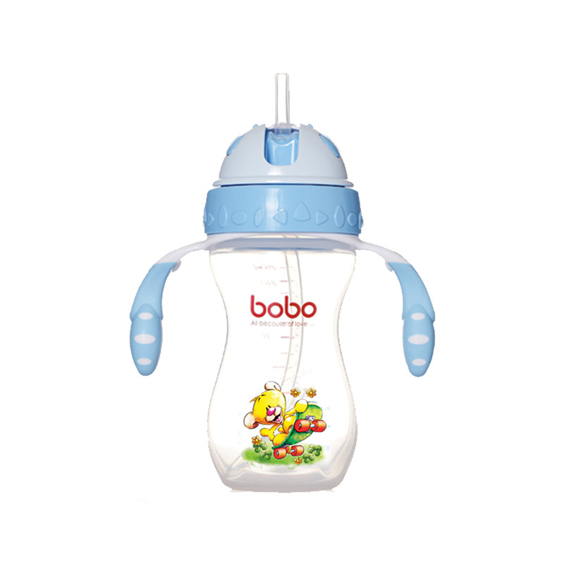 乐儿宝(bobo)一瓶两用PP学饮杯260ML蓝色 适用6个月以上 水杯水壶