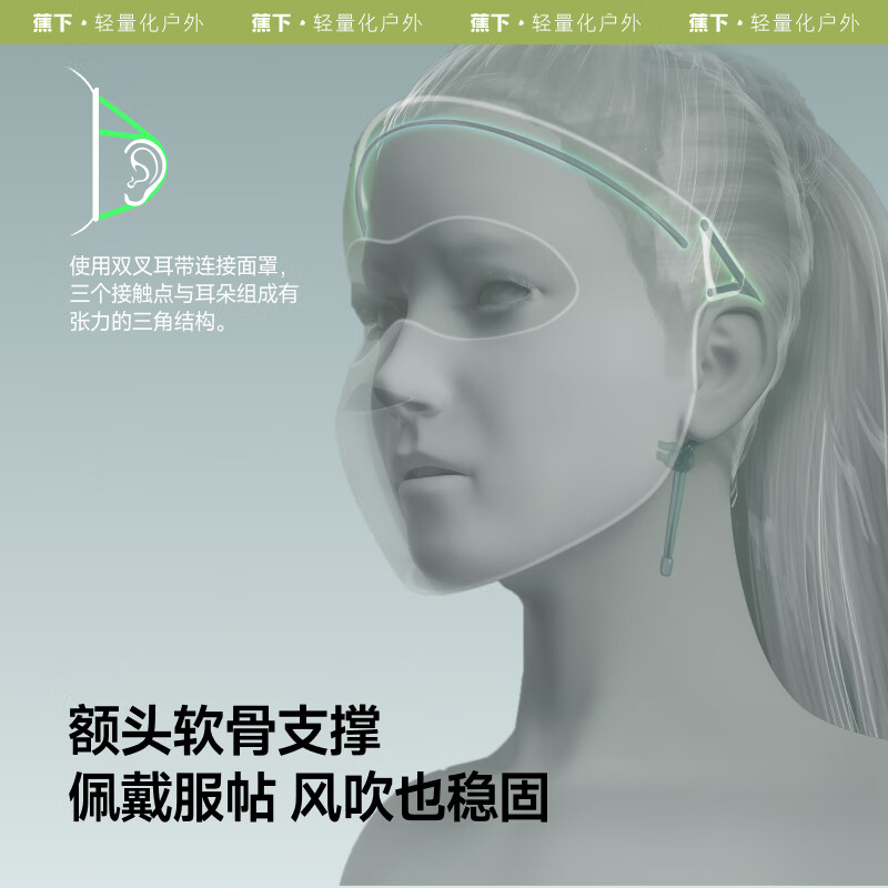蕉下(beneunder)防晒护颈口罩女防晒面罩防紫外线线脸基尼柔月米AL207高清大图