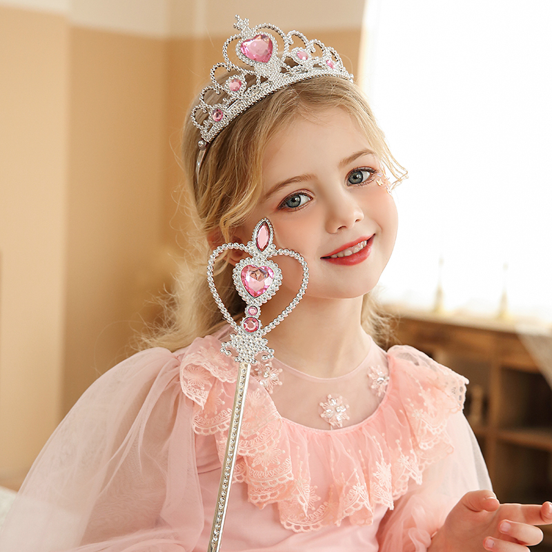 皇冠头饰儿童发饰套装礼盒公主女孩王冠冰雪奇缘爱莎配饰女童饰品>800