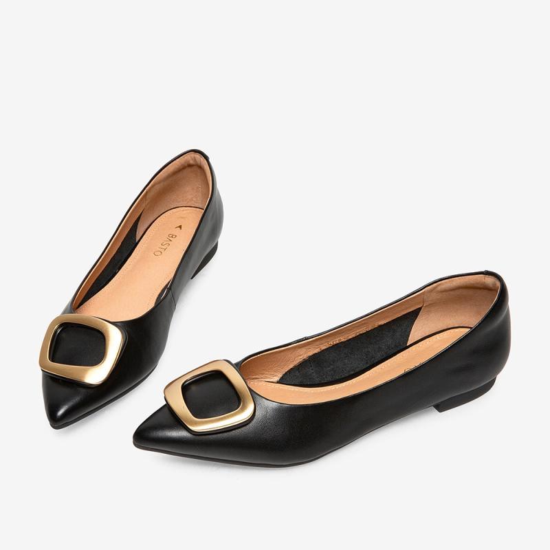 百思图2021秋季新款商场同款方扣时尚简约休闲女单鞋rgr36cq1