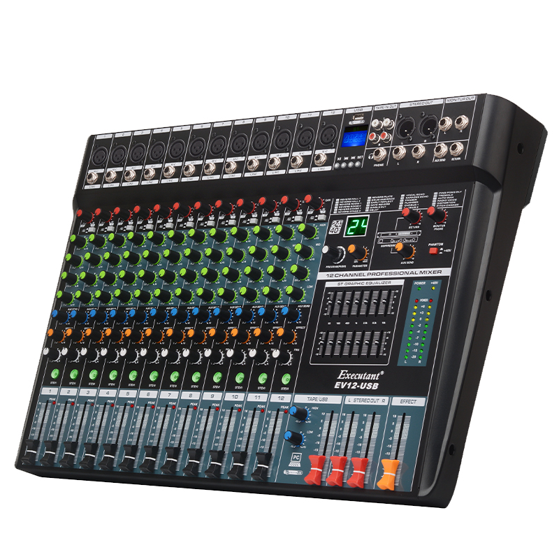 惠度(HuiDu)EV12-USB专业调音台舞台会议婚庆演出带蓝牙USB数字混响效果器12路控制带DPS效果调音器高清大图