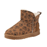 女孩雪地靴冬款加绒棉鞋儿童保暖鞋子中大童韩版男童防水防滑鞋子 31-36码一手请拍六双 黄棕