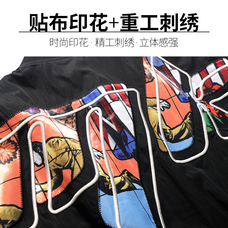 马克华菲外套男2022秋季商场同款趣味贴布印花简约设计潮流时尚夹克