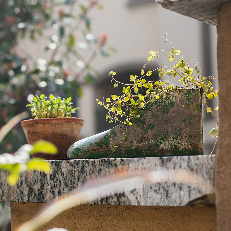 美帮汇铁艺靴子花盆花器 创意个性复古做旧摆件多肉杂货户外庭院 鞋子花器(大号) 中高清大图