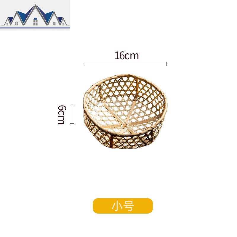 田园竹编筐家用水果篮子蔬菜糕点收纳篮手工编织非藤编编小菜篮 三维工匠高清大图