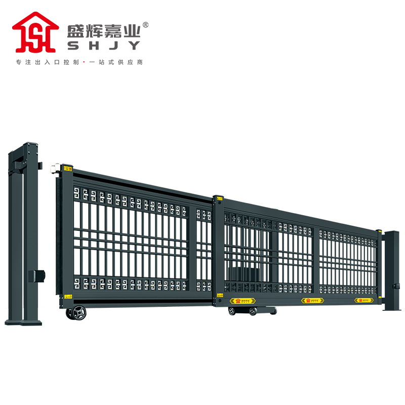 盛辉嘉业 悬浮门电动伸缩门铝合金封板无轨直线平移大门定制 平开平移伸缩门2