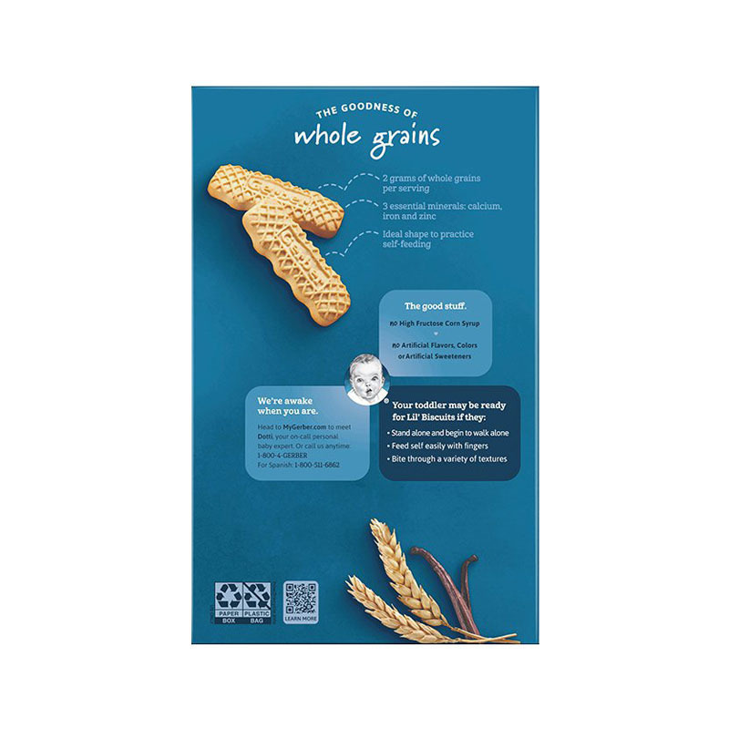 嘉宝(Gerber)香草味手指磨牙饼干 126g/盒装 原装进口 12个月以上