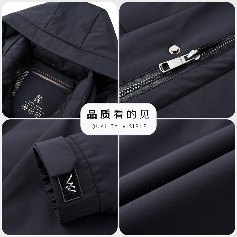 [可拆卸内胆 羽绒新款]秋冬装白鸭绒羽绒服男士极寒保暖爸爸装商务休闲外套夹克男翻领大码新款活里活面羽绒内胆外套男高清大图
