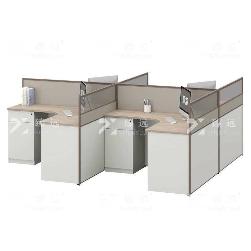臻远 ZYGW-046职员桌办公桌屏风工作卡位T型四人位