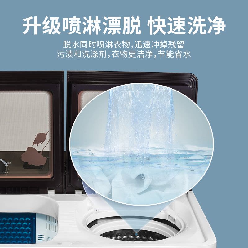 小鸭13公斤 半全自动洗衣机双桶双缸家用宿舍租房洗脱一体 大容量带甩干桶脱水 双壁外壳更耐用图片