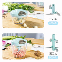 爱仕达绞肉机400ML手工家用绞菜神器饺子馅搅拌机手拉式碎菜机小拉蒜器多功能料理机厨房用品肉馅蒜蓉辣椒姜末蔬菜肉 搅碎机