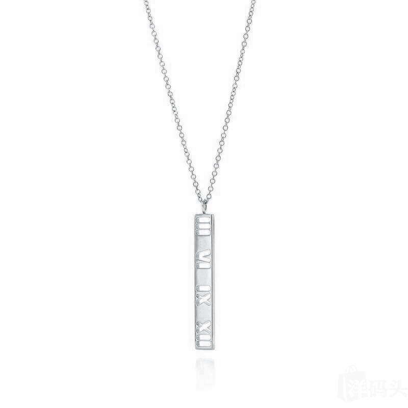 TIFFANY&CO.蒂芙尼 atlas罗马数字镂空线条项链 S925罗马数字镂空线条项链
