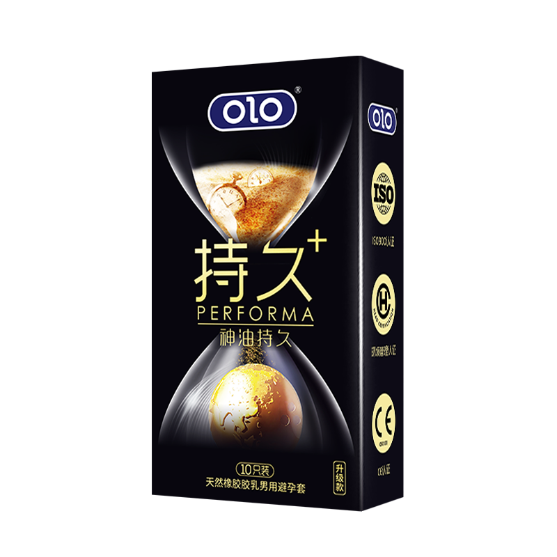 OLO 神油持久套黑色款 10只装避孕套安全套套男用延时持久套成人情趣计生用品bytt高清大图