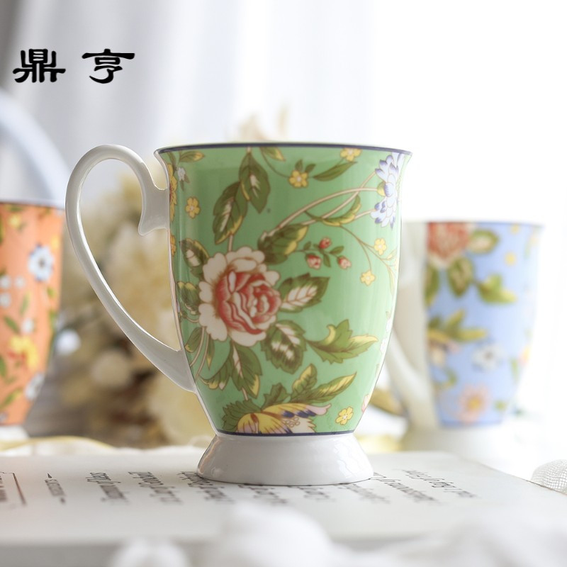 鼎亨英式下午茶杯 骨瓷红茶杯 早餐麦片 欧式高脚骨瓷红茶咖啡马