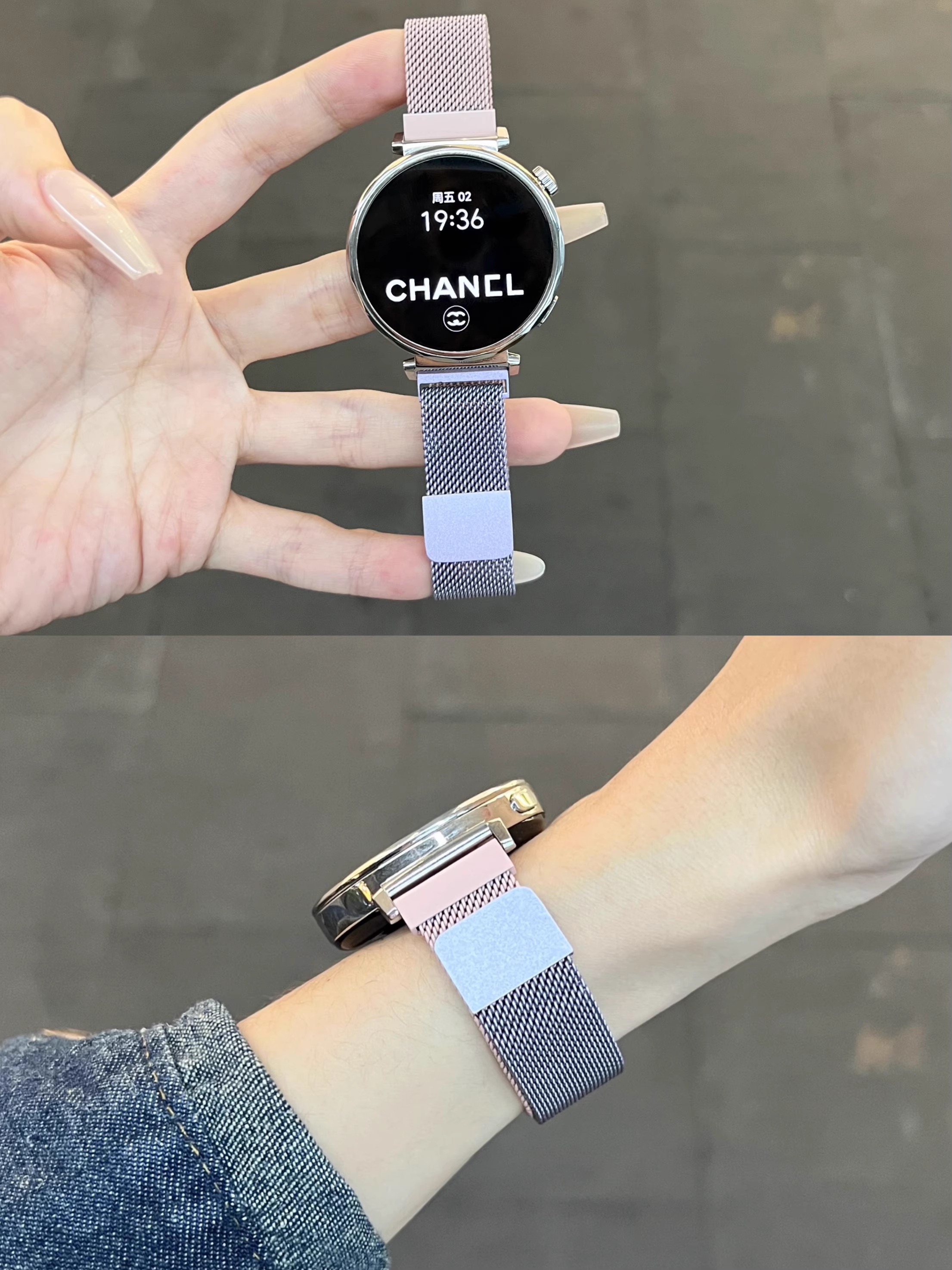 适用华为GT6手表gt5表带watch5米兰磁吸gt4梅子紫色gt6pro智能腕表5pro新款女士gt2/3表带3264高清大图