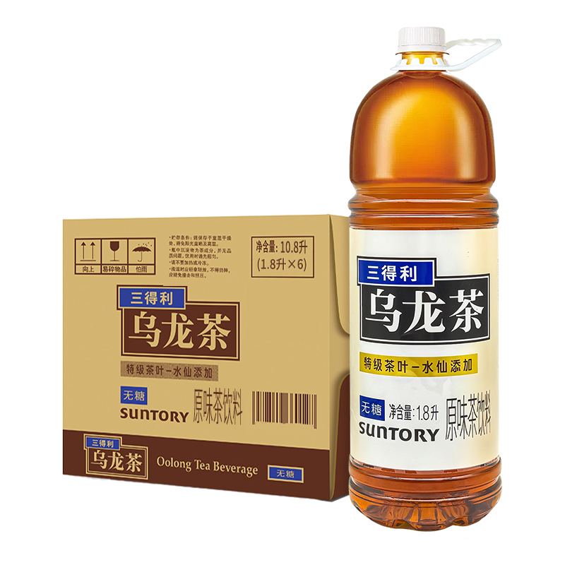 三得利无糖乌龙茶0脂0糖茶韵回甘1.8L*6瓶整箱网红茶饮料高清大图