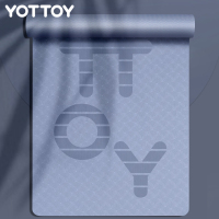 yottoy TPE瑜伽垫健身垫183*61cm宿舍专用环保防滑舞蹈普拉提男女健身垫 蓝色 8mm
