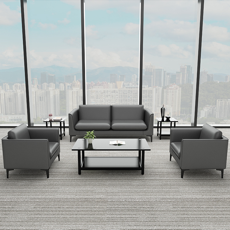 寻木匠办公室沙发接待室简约现代会客区经济型商务办公沙发茶几组合